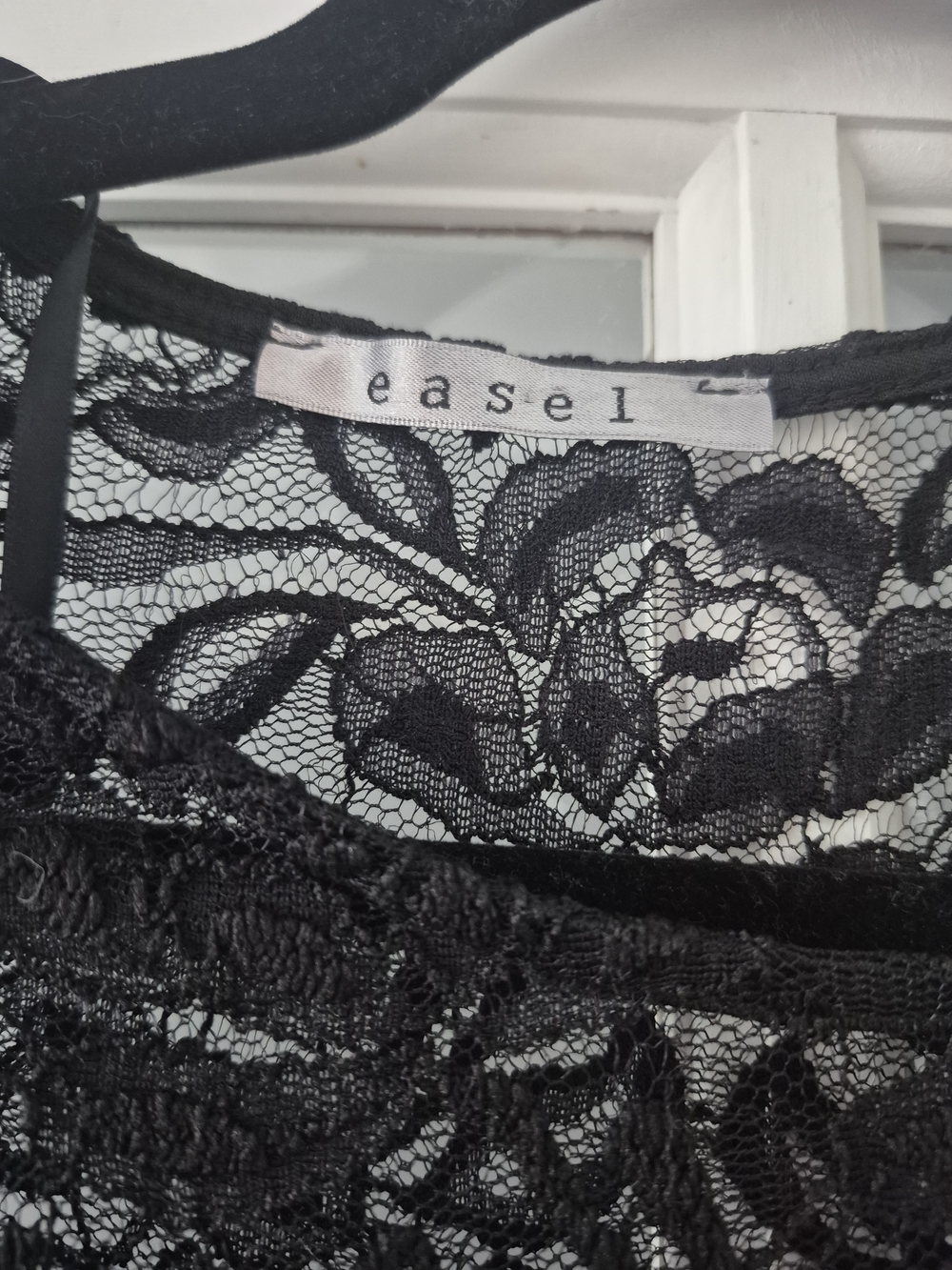 2 For $20!! Black Lace Long-Sleeve A-Line Dress Easel Size Small/Medium - Picture 2 of 9